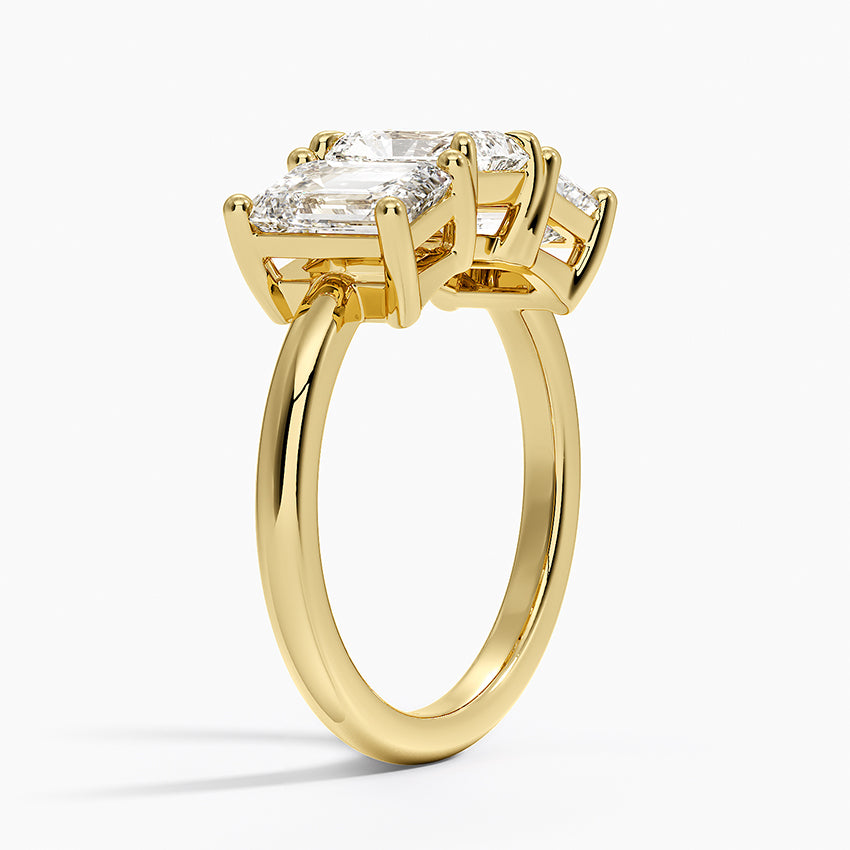 Luxe Rhiannon Three Stone Diamond Ring (1 1/10 ct. tw.) Yellow Gold 18k Radiant Engagement Ring