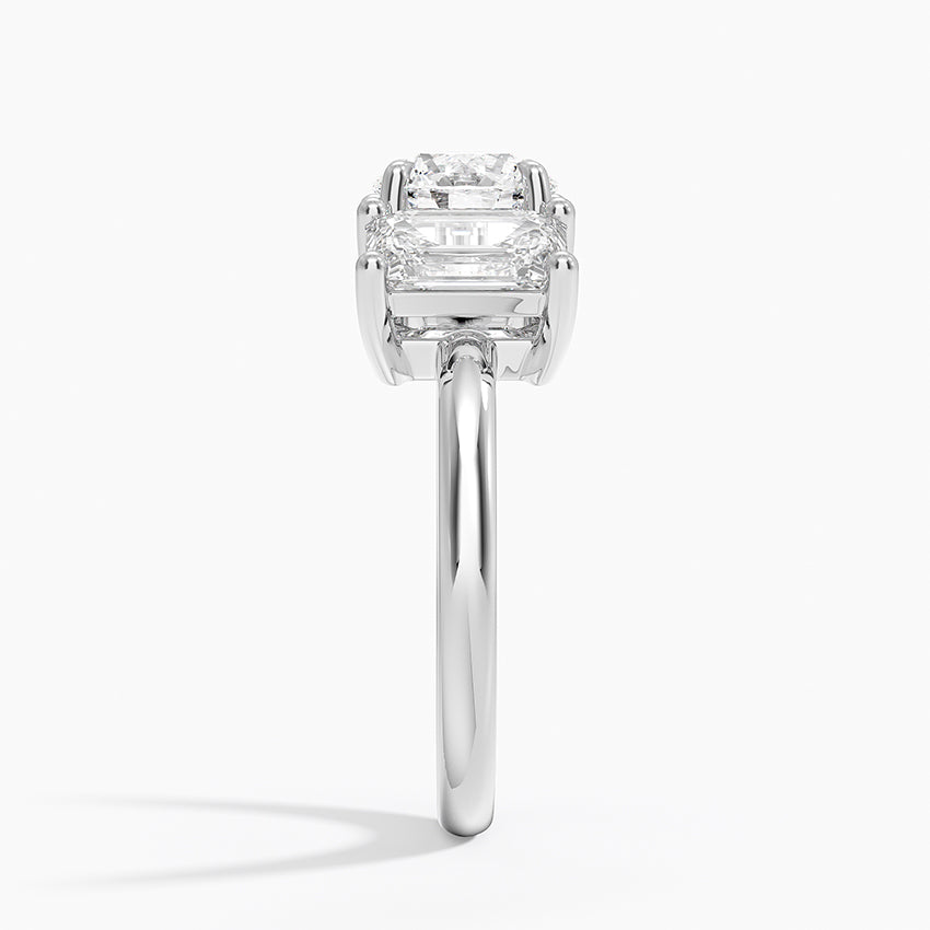 Luxe Rhiannon Three Stone Diamond Ring (1 1/10 ct. tw.) Platinum Round Engagement Ring