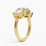 Luxe Rhiannon Three Stone Diamond Ring (1 1/10 ct. tw.) Yellow Gold 18k Round Engagement Ring
