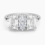 Luxe Rhiannon Three Stone Diamond Ring (1 1/10 ct. tw.) Platinum Marquise Engagement Ring