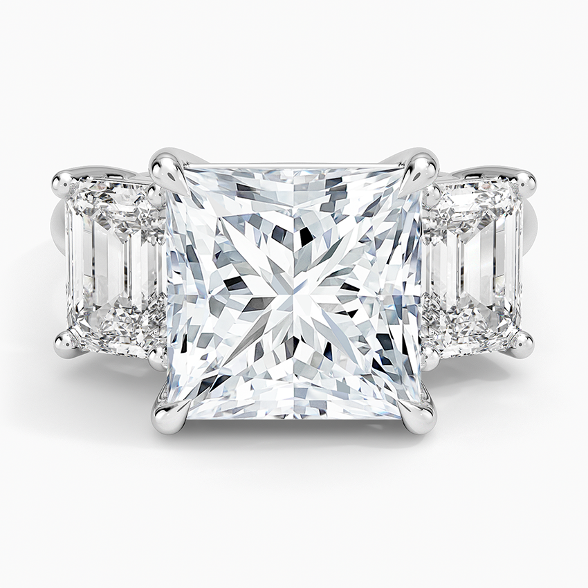 Luxe Rhiannon Three Stone Diamond Ring (1 1/10 ct. tw.) Platinum Princess Engagement Ring
