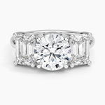 Luxe Rhiannon Three Stone Diamond Ring (1 1/10 ct. tw.) Platinum Round Engagement Ring