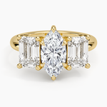 Luxe Rhiannon Three Stone Diamond Ring (1 1/10 ct. tw.) Yellow Gold 18k Marquise Engagement Ring
