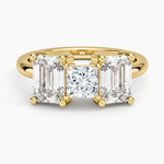 Luxe Rhiannon Three Stone Diamond Ring (1 1/10 ct. tw.) Yellow Gold 18k Princess Engagement Ring