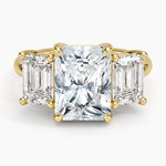Luxe Rhiannon Three Stone Diamond Ring (1 1/10 ct. tw.) Yellow Gold 18k Radiant Engagement Ring