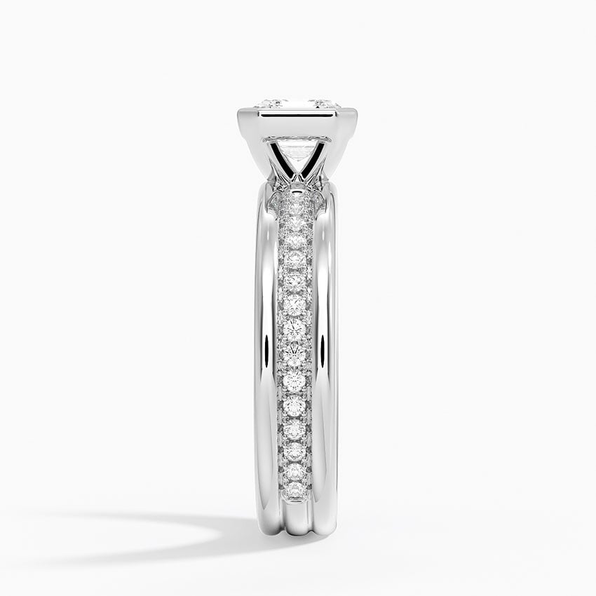 Sofia Triple Band Diamond Ring (1/4 ct. tw.) Platinum Asscher Engagement Ring