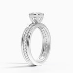Sofia Triple Band Diamond Ring (1/4 ct. tw.) Platinum Cushion Engagement Ring