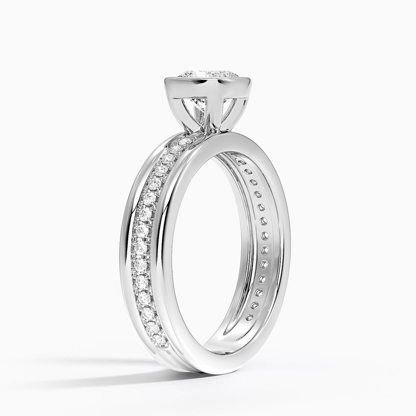Sofia Triple Band Diamond Ring (1/4 ct. tw.) Platinum Cushion Engagement Ring