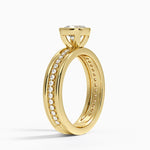 Sofia Triple Band Diamond Ring (1/4 ct. tw.) Yellow Gold 18k Cushion Engagement Ring
