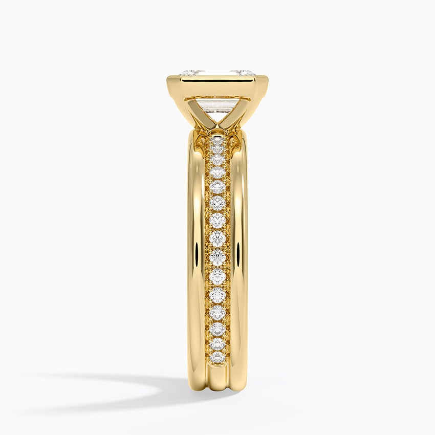 Sofia Triple Band Diamond Ring (1/4 ct. tw.) Yellow Gold 18k Emerald Engagement Ring
