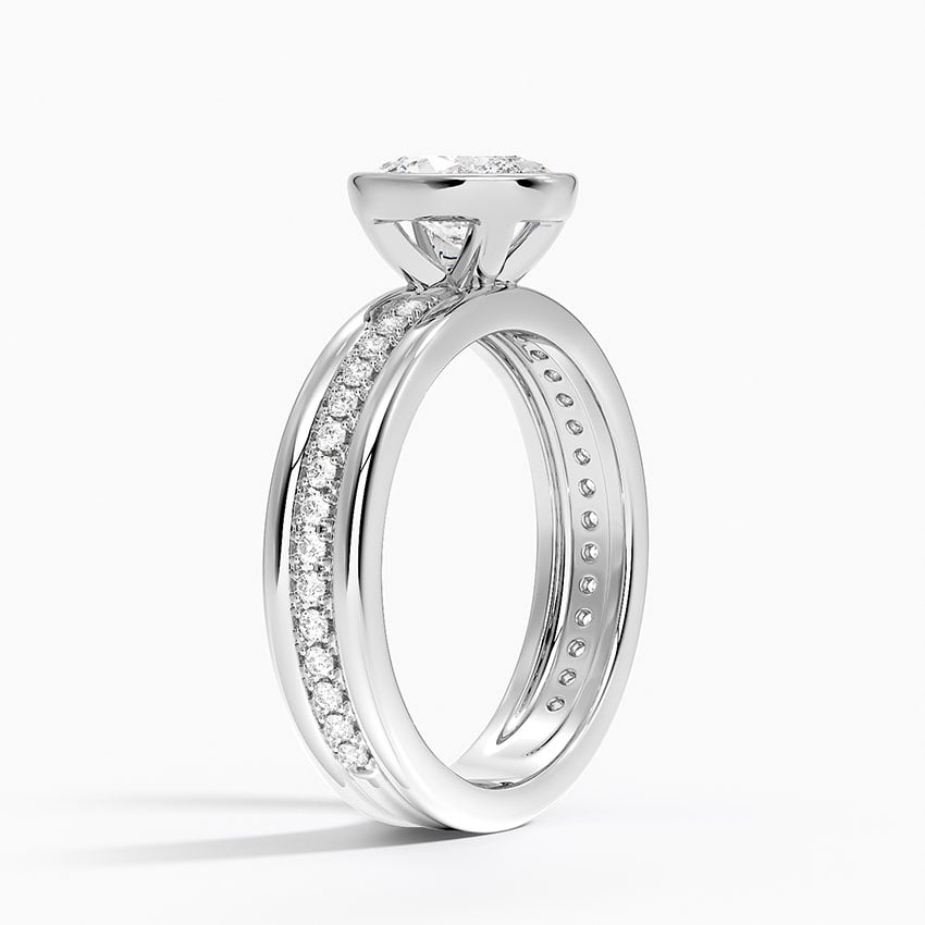 Sofia Triple Band Diamond Ring (1/4 ct. tw.) Platinum Oval Engagement Ring