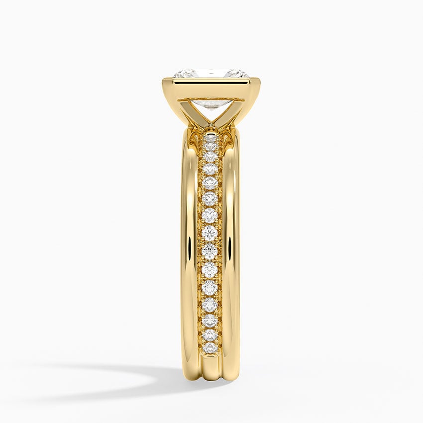 Sofia Triple Band Diamond Ring (1/4 ct. tw.) Yellow Gold 18k Radiant Engagement Ring