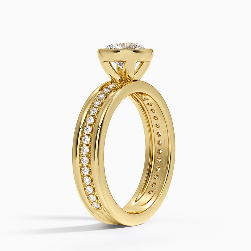 Sofia Triple Band Diamond Ring (1/4 ct. tw.) Yellow Gold 18k Round Engagement Ring