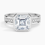 Sofia Triple Band Diamond Ring (1/4 ct. tw.) Platinum Asscher Engagement Ring