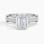Sofia Triple Band Diamond Ring (1/4 ct. tw.) Platinum Emerald Engagement Ring