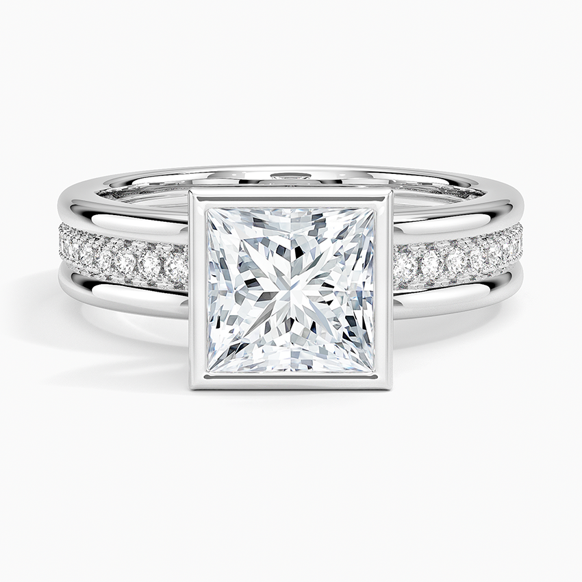 Sofia Triple Band Diamond Ring (1/4 ct. tw.) Platinum Princess Engagement Ring