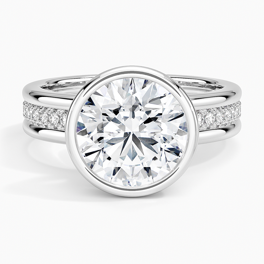 Sofia Triple Band Diamond Ring (1/4 ct. tw.) Platinum Round Engagement Ring