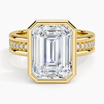 Sofia Triple Band Diamond Ring (1/4 ct. tw.) Yellow Gold 18k Emerald Engagement Ring