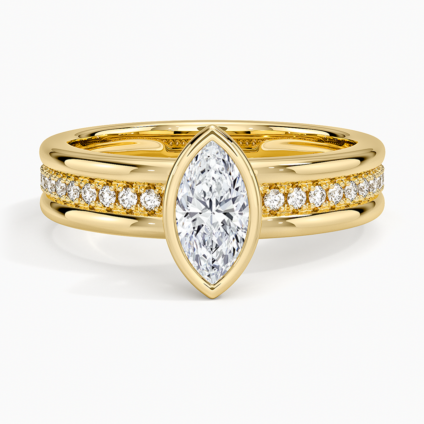 Sofia Triple Band Diamond Ring (1/4 ct. tw.) Yellow Gold 18k Marquise Engagement Ring