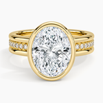 Sofia Triple Band Diamond Ring (1/4 ct. tw.) Yellow Gold 18k Oval Engagement Ring