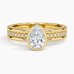 Sofia Triple Band Diamond Ring (1/4 ct. tw.) Yellow Gold 18k Pear Engagement Ring
