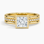 Sofia Triple Band Diamond Ring (1/4 ct. tw.) Yellow Gold 18k Princess Engagement Ring