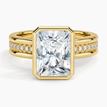 Sofia Triple Band Diamond Ring (1/4 ct. tw.) Yellow Gold 18k Radiant Engagement Ring