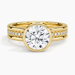 Sofia Triple Band Diamond Ring (1/4 ct. tw.) Yellow Gold 18k Round Engagement Ring