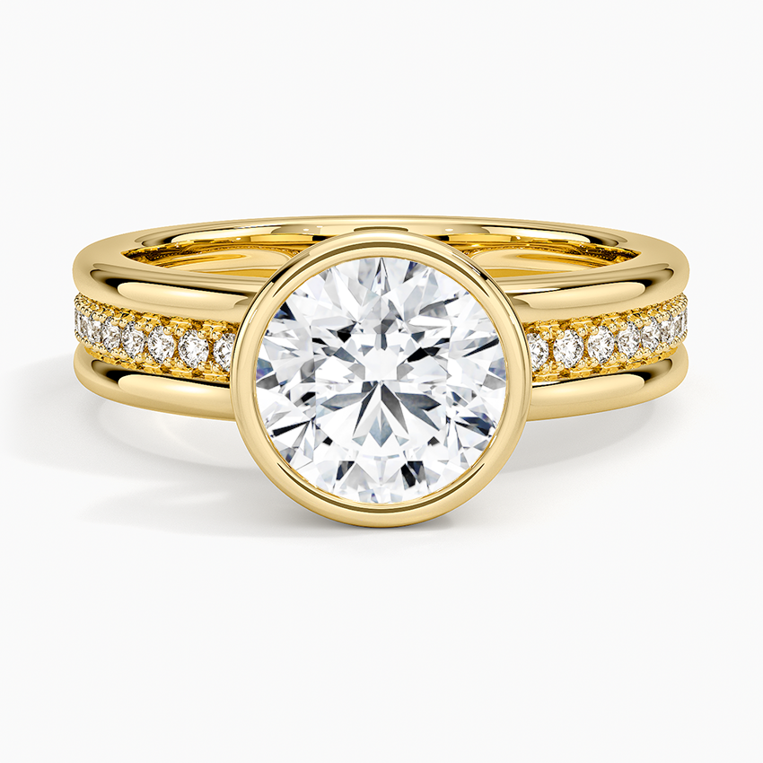 Sofia Triple Band Diamond Ring (1/4 ct. tw.) Yellow Gold 18k Round Engagement Ring