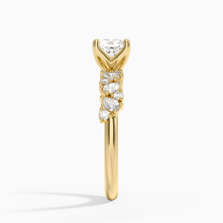 Olivetta Diamond Ring Yellow Gold 18k Cushion Engagement Ring