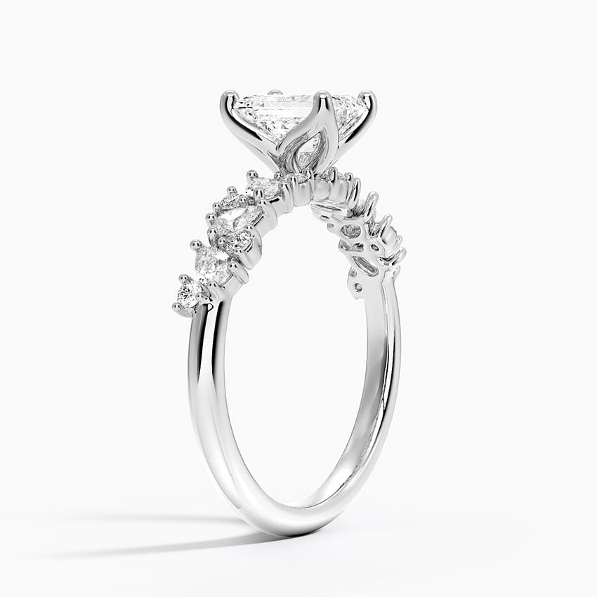 Olivetta Diamond Ring Platinum Emerald Engagement Ring