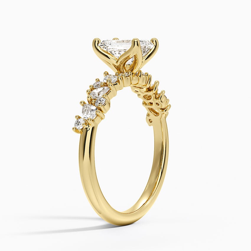 Olivetta Diamond Ring Yellow Gold 18k Emerald Engagement Ring