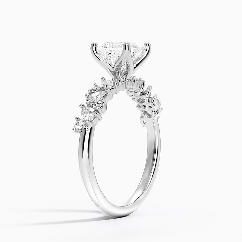 Olivetta Diamond Ring Platinum Princess Engagement Ring