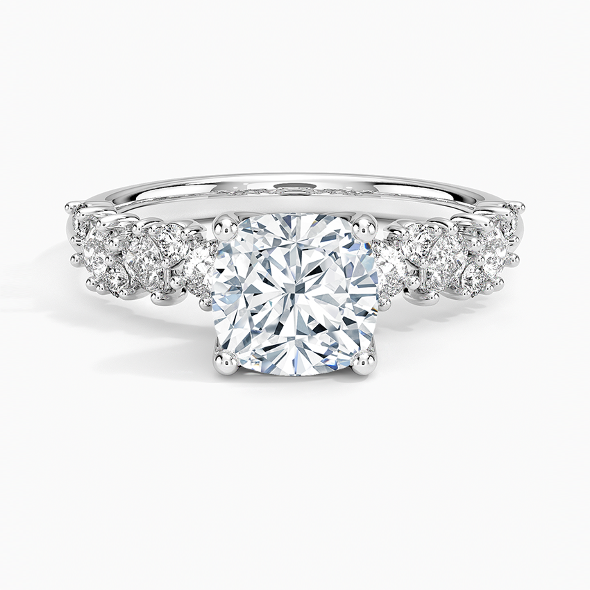 Olivetta Diamond Ring Platinum Cushion Engagement Ring