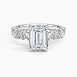 Olivetta Diamond Ring Platinum Emerald Engagement Ring