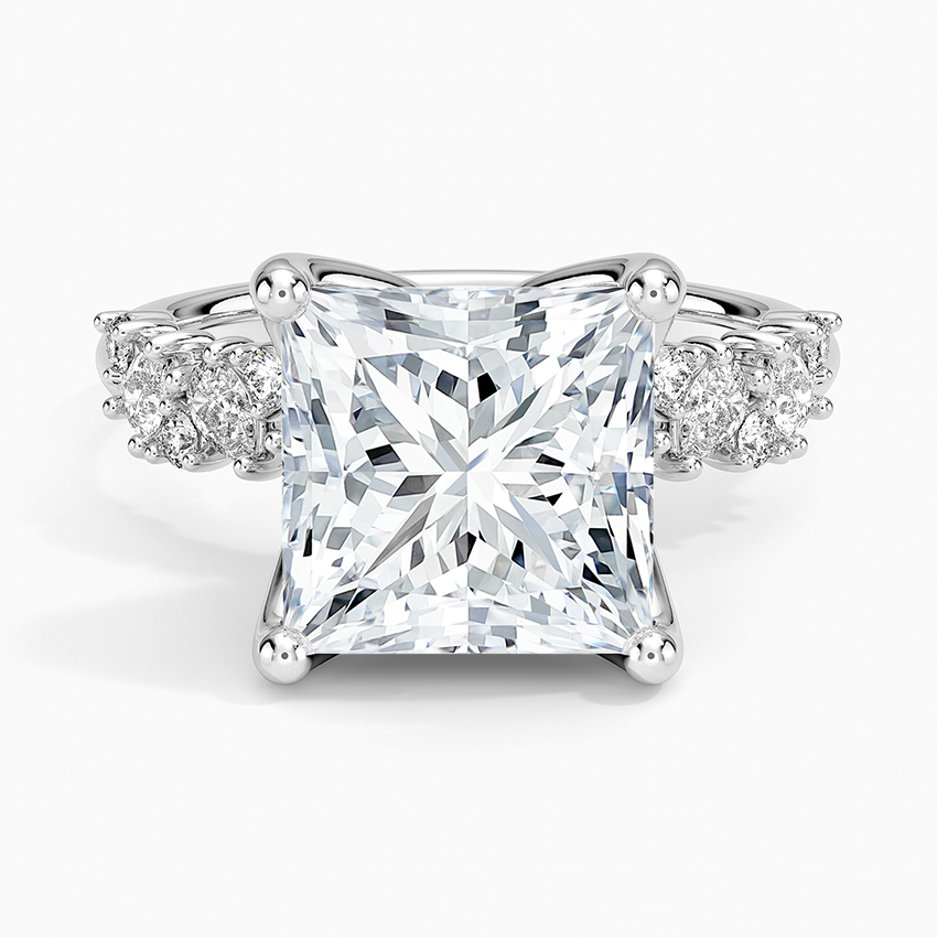 Olivetta Diamond Ring Platinum Princess Engagement Ring