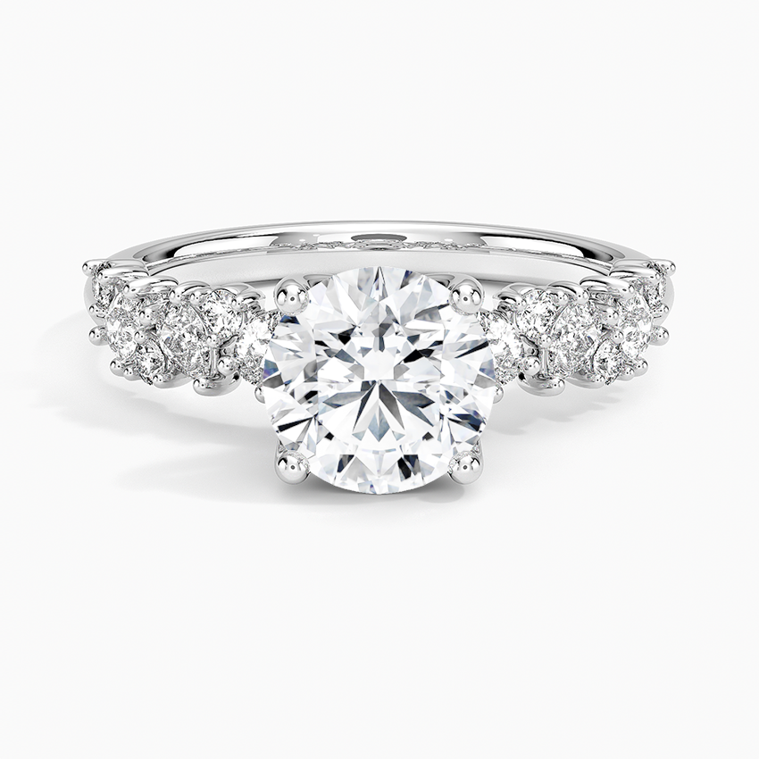 Olivetta Diamond Ring Platinum Round Engagement Ring