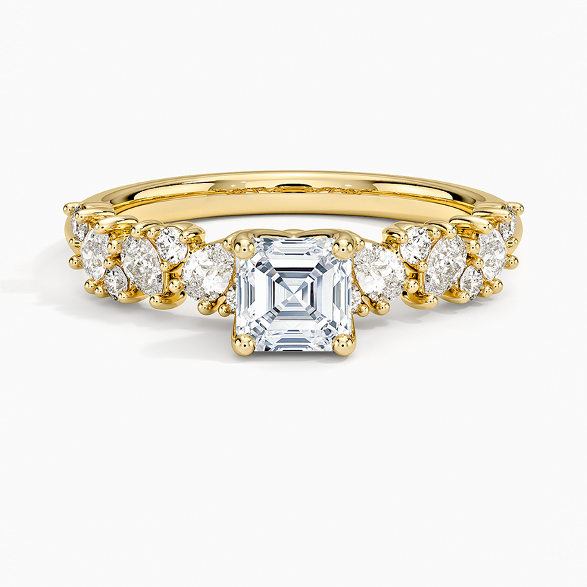 Olivetta Diamond Ring Yellow Gold 18k Asscher Engagement Ring