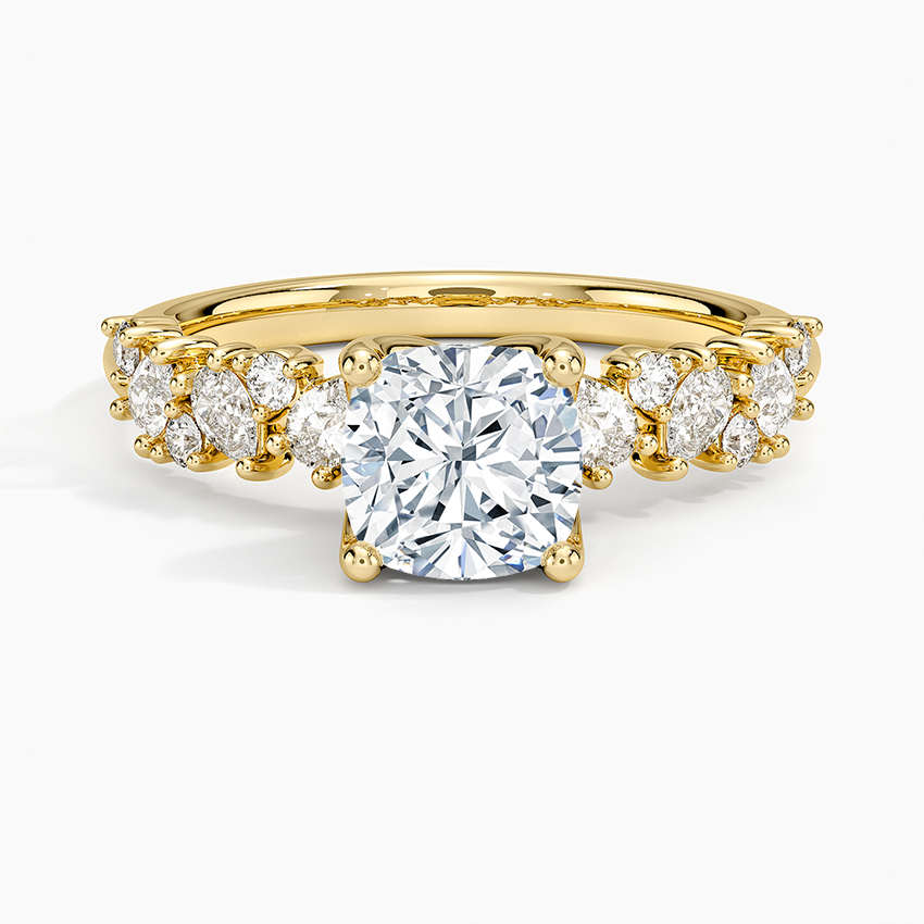 Olivetta Diamond Ring Yellow Gold 18k Cushion Engagement Ring