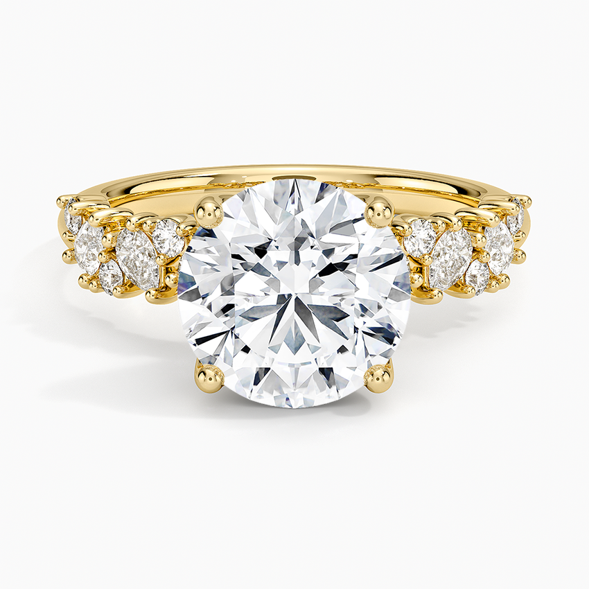 Olivetta Diamond Ring Yellow Gold 18k Round Engagement Ring