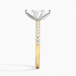Six Prong Petite Shared Prong Diamond Ring (1/5 ct. tw.) Yellow Gold 18k Marquise Engagement Ring