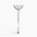 Six Prong Petite Shared Prong Diamond Ring (1/5 ct. tw.) Platinum Oval Engagement Ring