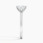 Six Prong Petite Shared Prong Diamond Ring (1/5 ct. tw.) Platinum Round Engagement Ring