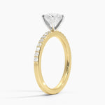 Six Prong Petite Shared Prong Diamond Ring (1/5 ct. tw.) Yellow Gold 18k Round Engagement Ring