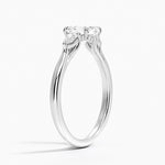 Floating Three Stone Pear Diamond Ring Platinum Asscher Engagement Ring