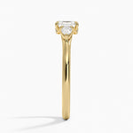 Floating Three Stone Pear Diamond Ring Yellow Gold 18k Asscher Engagement Ring