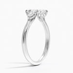Floating Three Stone Pear Diamond Ring Platinum Marquise Engagement Ring