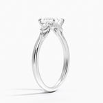Floating Three Stone Pear Diamond Ring Platinum Princess Engagement Ring