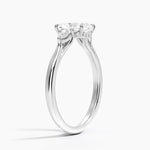 Floating Three Stone Pear Diamond Ring Platinum Radiant Engagement Ring