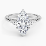 Floating Three Stone Pear Diamond Ring Platinum Marquise Engagement Ring